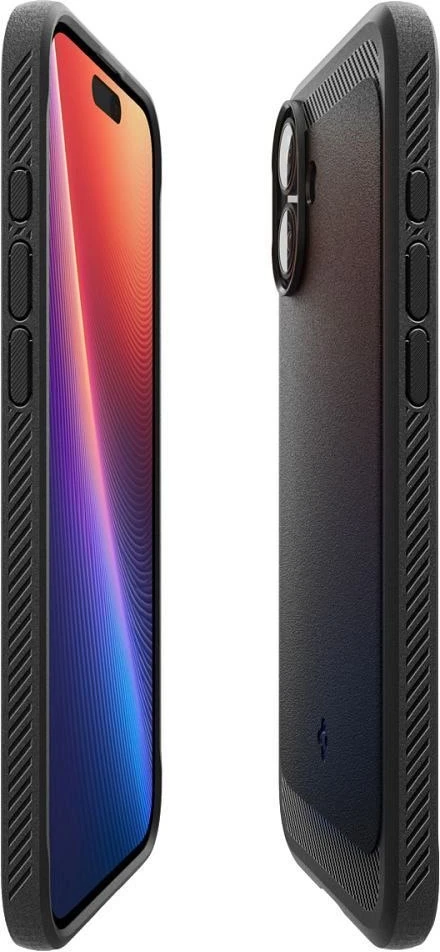 Spigen dėklas RUGGED ARMOR MAG compatible su MagSafe skirtas iPhone 16 matte juodos spalvos