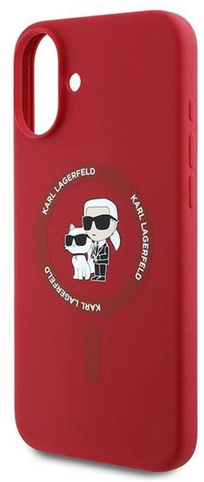 Karl Lagerfeld KLHMP16MSCMKCRHR iPhone 16 Plus 6,7″ raudonas kietas silikono dėklas Karl&Choupette Head
