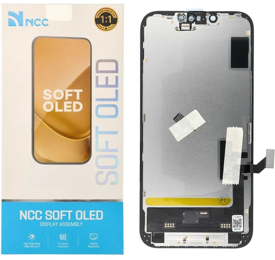 NCC LCD ekranas, skirtas IPHONE 16e minkštam Oled (palaiko IC transplantaciją)