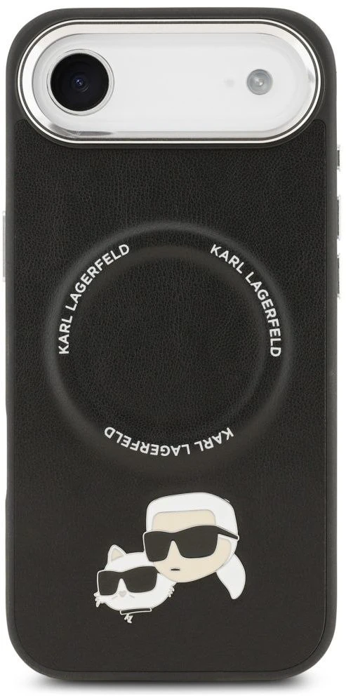 Karl Lagerfeld Karl & Choupette smeigtukų MagSafe dėklas, skirtas iPhone Air, juodas