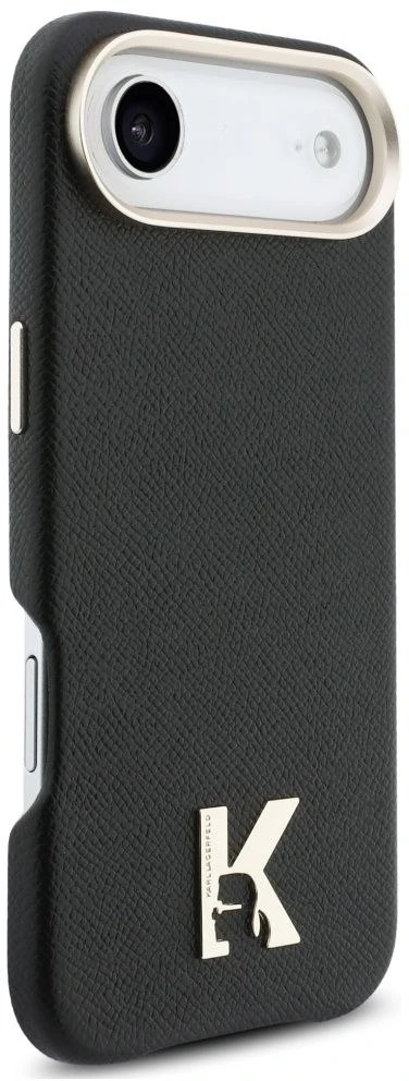 Karl Lagerfeld dėklas, skirtas IPHONE 17 Air, suderinamas su MagSafe KLHMP17M5PGFKHGK (PU FW W/ KHead logotipas) juodas