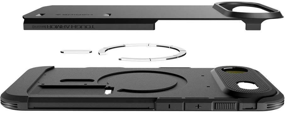 Spigen Tough Armor „T“ MagSafe dėklas skirtas iPhone 17 Air – juodos spalvos