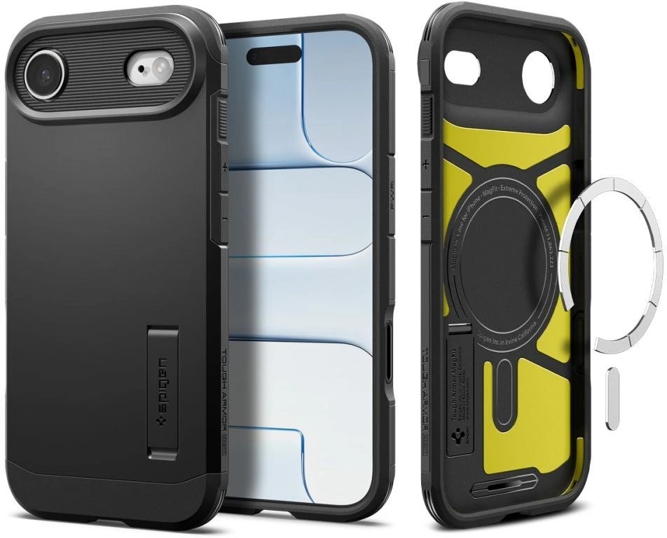 Spigen Tough Armor „T“ MagSafe dėklas skirtas iPhone 17 Air – juodos spalvos