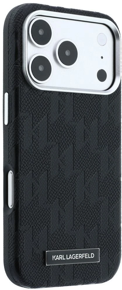 Karl Lagerfeld dėklas, suderinamas su IPHONE 18 Pro/17 Pro ir MagSafe (Mono Resin Logo), juodas