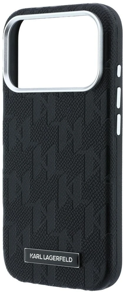 Karl Lagerfeld dėklas, suderinamas su IPHONE 18 Pro/17 Pro ir MagSafe (Mono Resin Logo), juodas