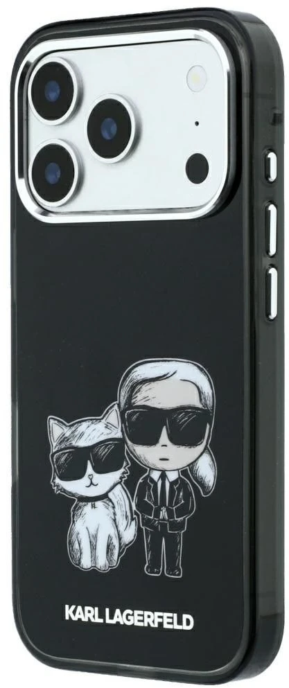 Karl Lagerfeld dėklas IPHONE 18 Pro / 17 Pro, suderinamas su MagSafe (Bodies Sketch), juodas