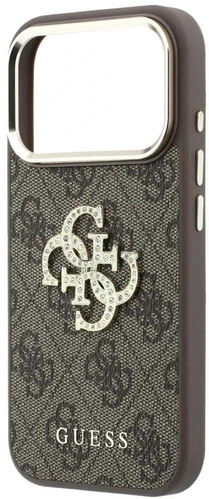 Dėklas Guess 4G & Big Strass Logo Case, skirtas iPhone 17 Pro Max / 18 Pro Max – ruda