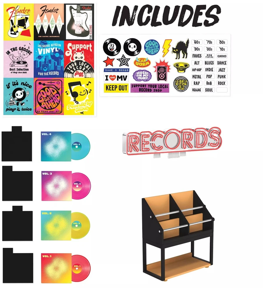 MGA's Miniverse žaislinė vinilinių plokštelių parduotuvė 253136-EUC