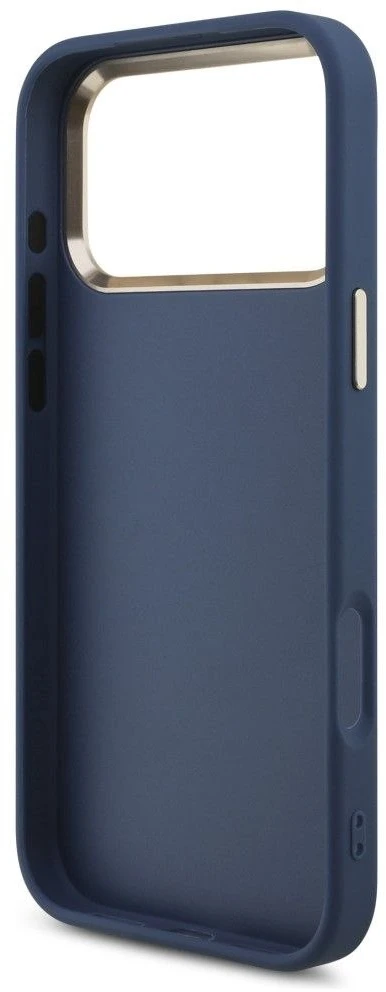Dėklas Guess 4G Big 4G Classic Logo Case, skirta iPhone 18 Pro Max / 17 Pro Max – mėlyna ir auksinė
