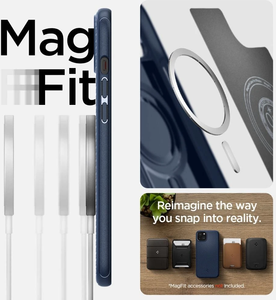Spigen Mag Armor (MagFit) dėklas skirtas Apple iPhone 15 Plus, spalva - Matte Black
