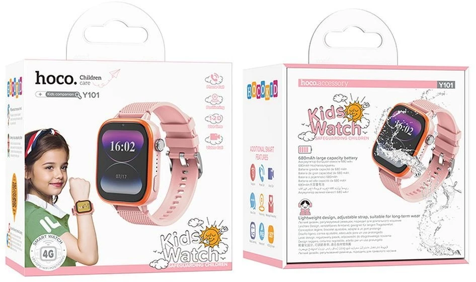 Išmanusis laikrodis for kids Hoco 1,83" 4G GPS with call function Y101 pink