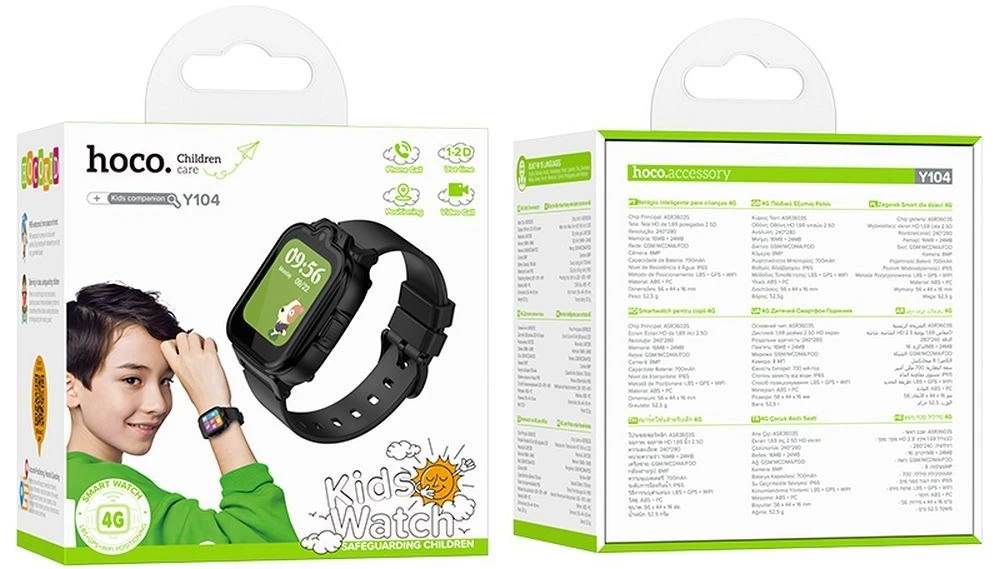 Išmanusis laikrodis for kids Hoco 1,69" 4G GPS with call function Y104 juodas