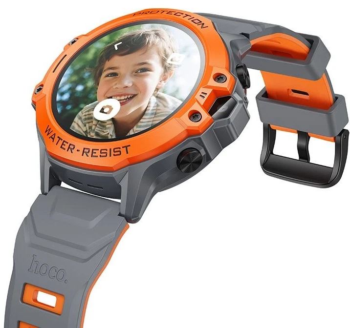 Išmanusis laikrodis for kids Hoco 1,28" 4G GPS with call function Y107 oranžinis