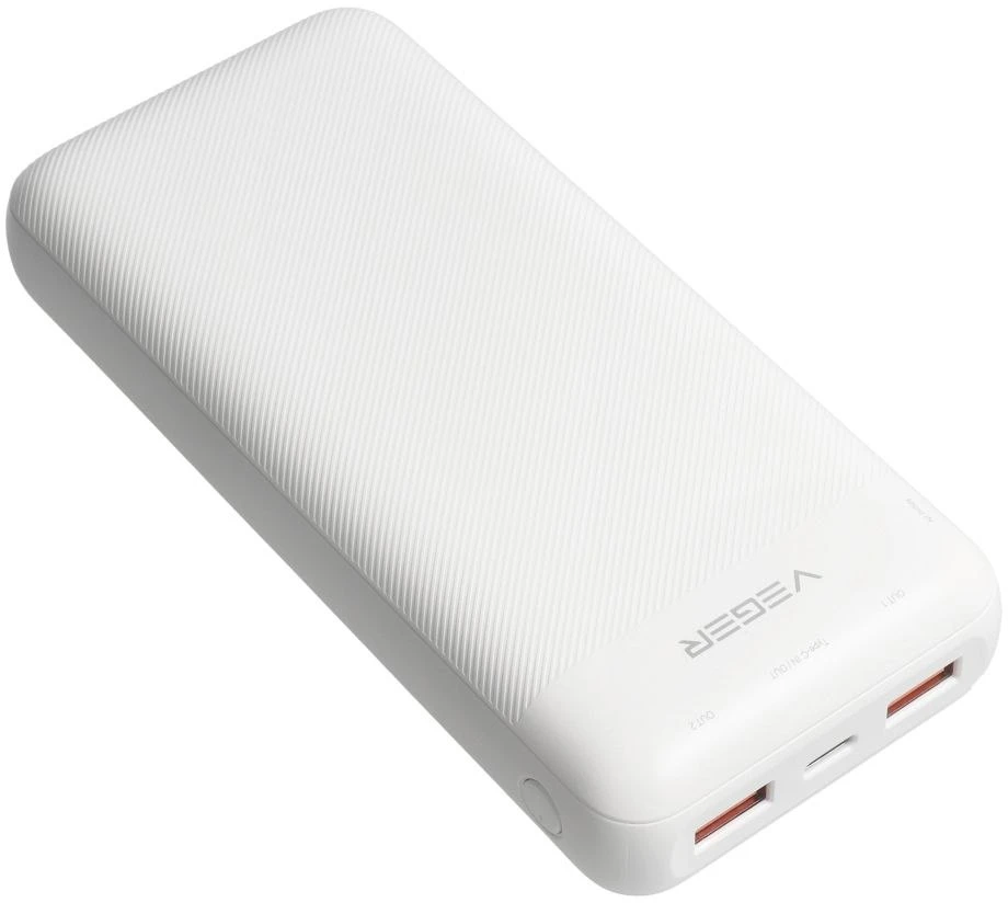Powerbank Veger L20S (VP2039PD / W2039PD) PD QC3.0 2A 20W 20000 mAh baltas