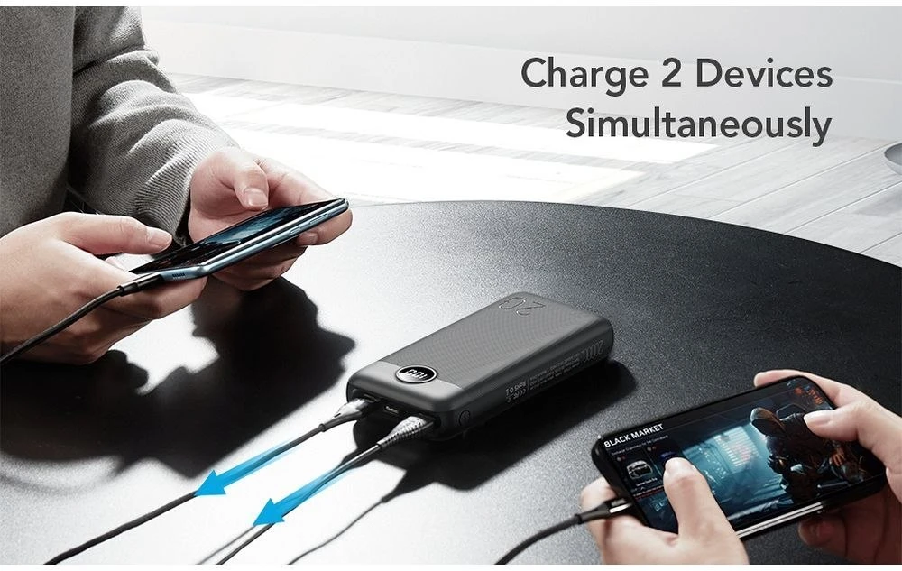Powerbank Veger L20S (VP2039PD / W2039PD) PD QC3.0 2A 20W 20000 mAh baltas