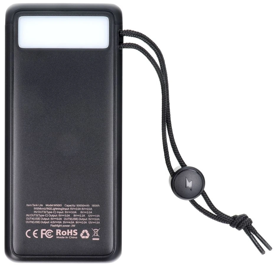 Powerbank Veger Tank Lite (W5001) PD QC3.0 5A 22,5W 50000 mAh juodas