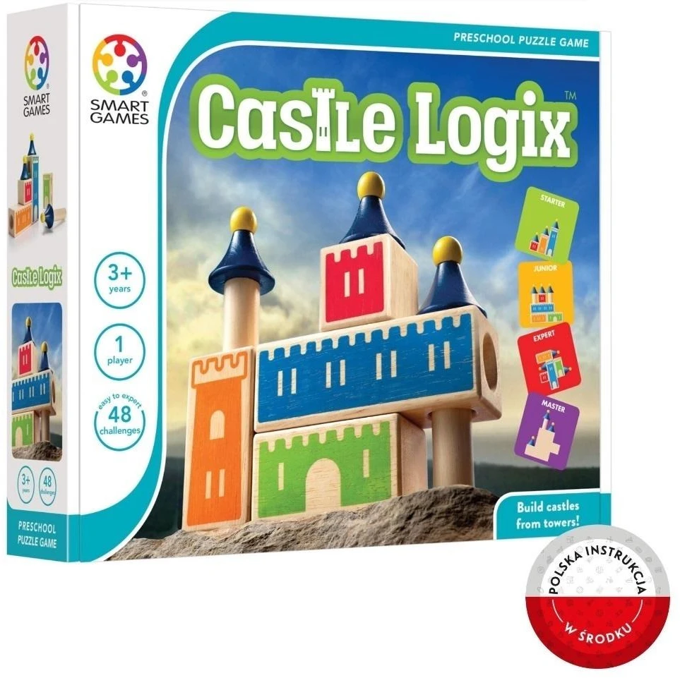 Iuvi Games Stalo žaidimas Castle Logix mediniais kaladėlėmis 48 užduotys