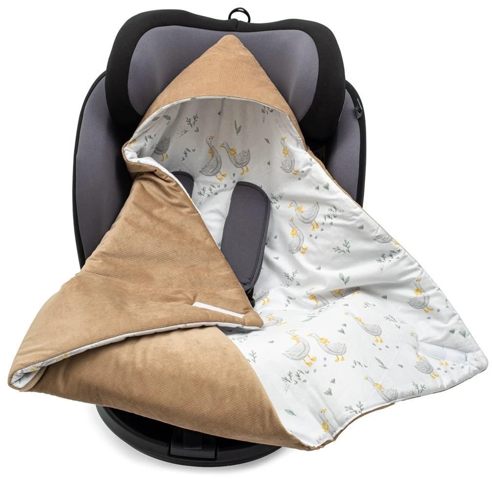 Izoliuota vystyklinė antklodė automobilinei kėdutei New Baby Love Teddy Bear smėlio spalvos