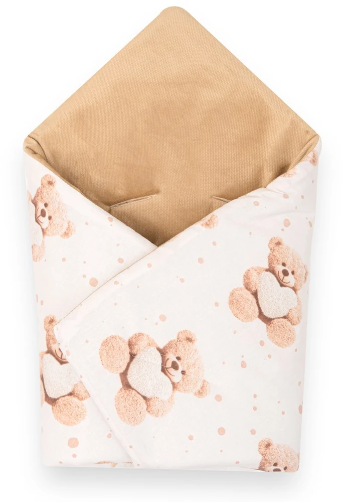 Izoliuota vystyklinė antklodė automobilinei kėdutei New Baby Love Teddy Bear smėlio spalvos