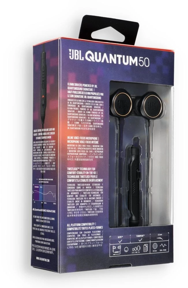 Žaidimų ausinės JBL Quantum 50, Juodos
