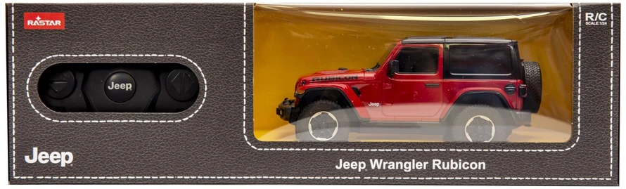 Jeep Wrangler JL mastelio 1:24 Rastar 79500 valdomas raudonas automobilis