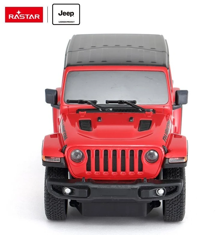 Jeep Wrangler JL mastelio 1:24 Rastar 79500 valdomas raudonas automobilis