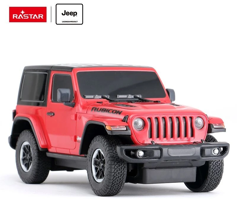 Jeep Wrangler JL mastelio 1:24 Rastar 79500 valdomas raudonas automobilis