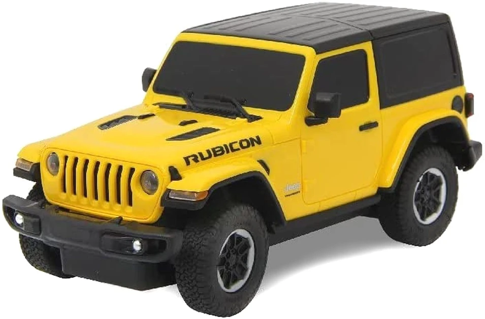Jeep Wrangler JL mastelio 1:24 Rastar 79500 geltonas valdomas automobilis