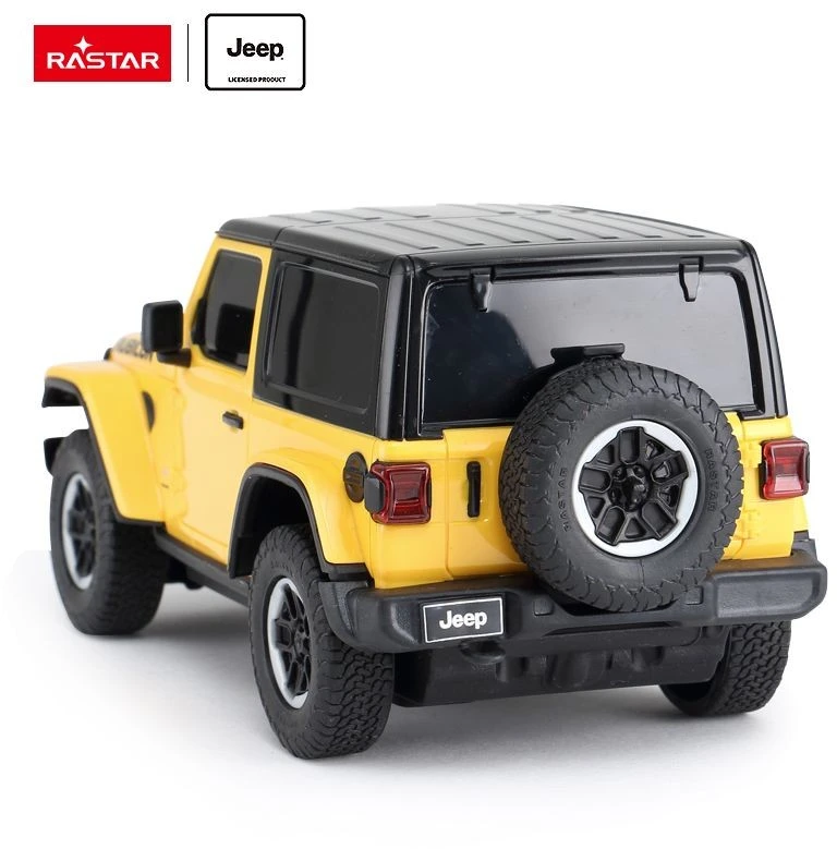 Jeep Wrangler JL mastelio 1:24 Rastar 79500 geltonas valdomas automobilis