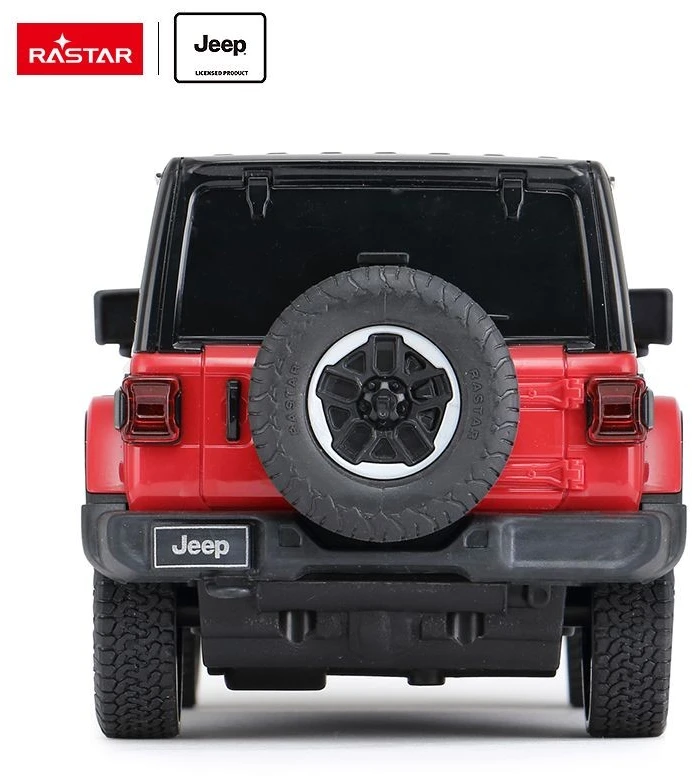 Jeep Wrangler JL mastelio 1:24 Rastar 79500 valdomas raudonas automobilis