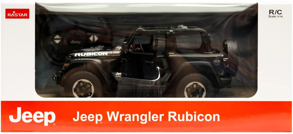 Jeep Wrangler JL R/C mastelis 1:14 Rastar 79400 nuotoliniu būdu valdomas juodas automobilis