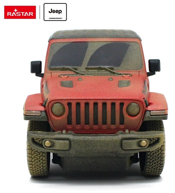 Jeep Wrangler Rubicon mastelis 1:24 Rastar 79500-4 nuotoliniu būdu valdomas automobilis purvinas variantas