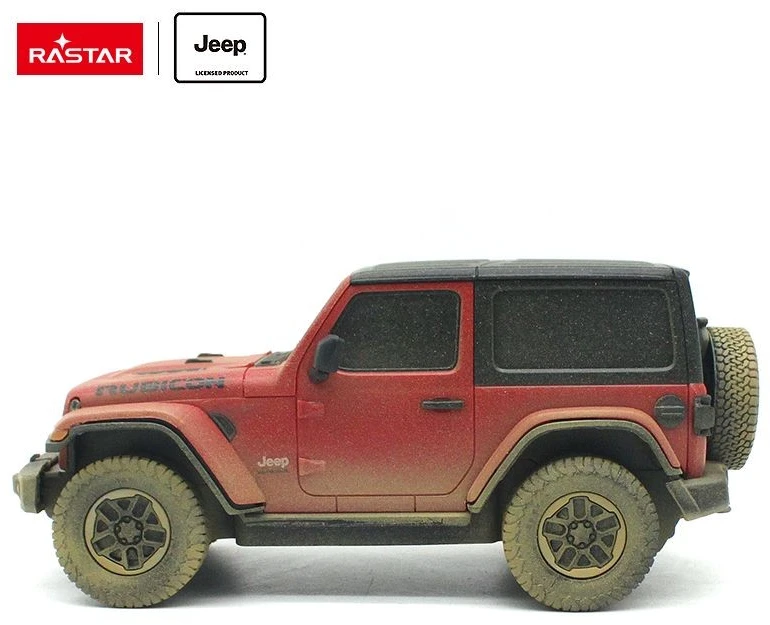 Jeep Wrangler Rubicon mastelis 1:24 Rastar 79500-4 nuotoliniu būdu valdomas automobilis purvinas variantas