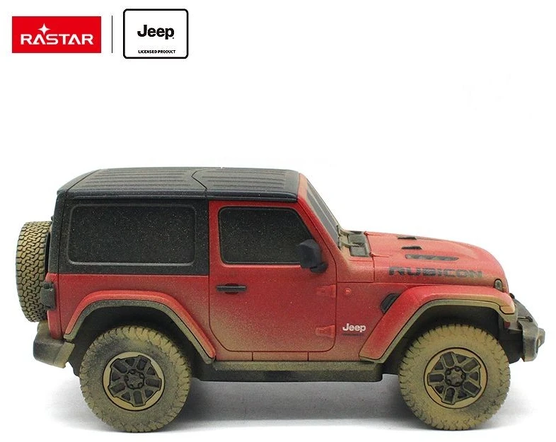 Jeep Wrangler Rubicon mastelis 1:24 Rastar 79500-4 nuotoliniu būdu valdomas automobilis purvinas variantas