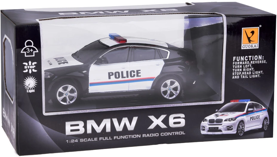 Jokomisiada BMW X6 sportinis policijos automobilis su nuotolinio valdymo pulteliu RC0660 CY