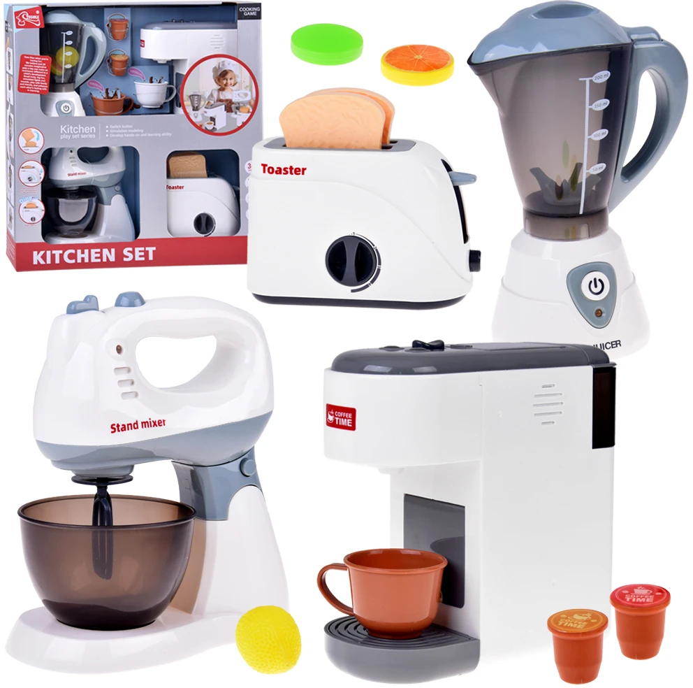Jokomisiada Large set of small household appliances for play mixer toaster plakiklis kavos virimo aparatas ZA5577