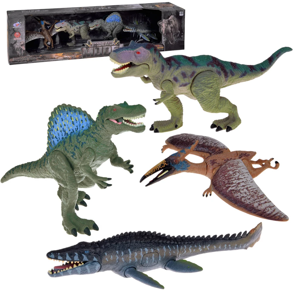 Jokomisiada Didelių dinozaurų figūrėlių rinkinys, 4 dalys, figūrėlės su judančiais elementais ZA5689