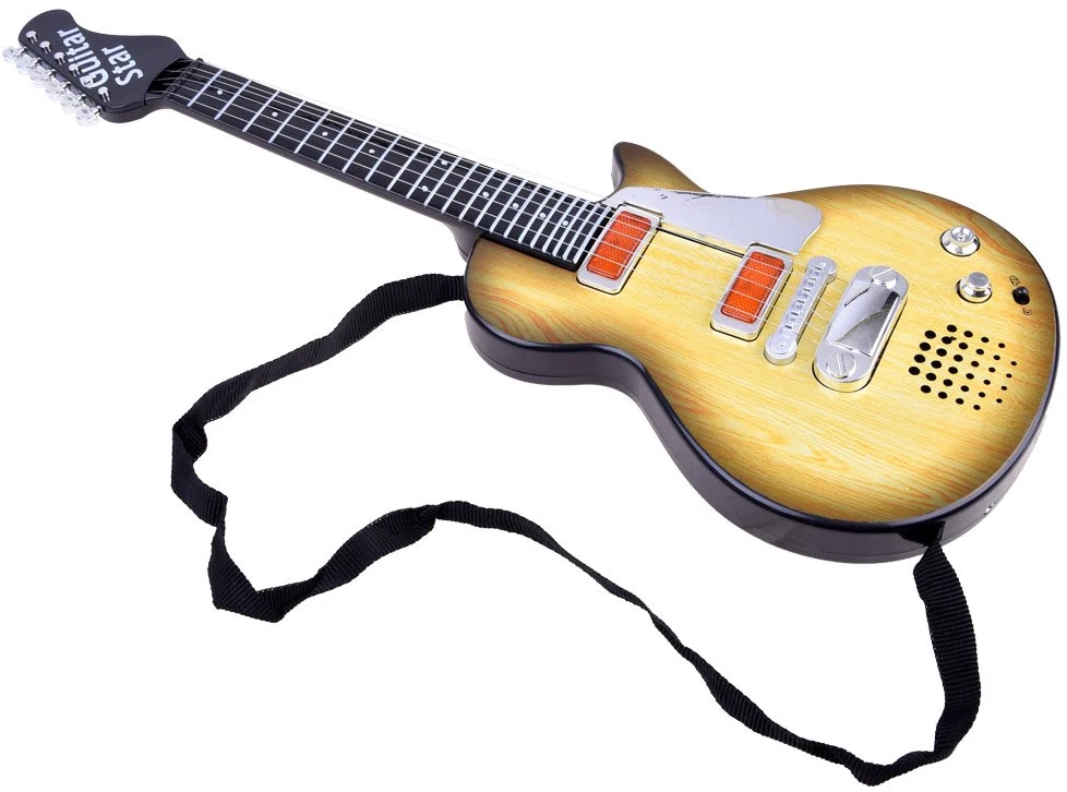 Jokomisiada Elektrinės gitaros žaislas vaikams melodijos šviesa + dirželis IN0169 JA