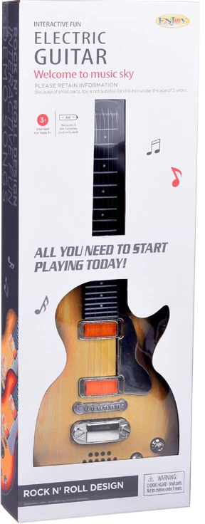 Jokomisiada Elektrinės gitaros žaislas vaikams melodijos šviesa + dirželis IN0169 JA