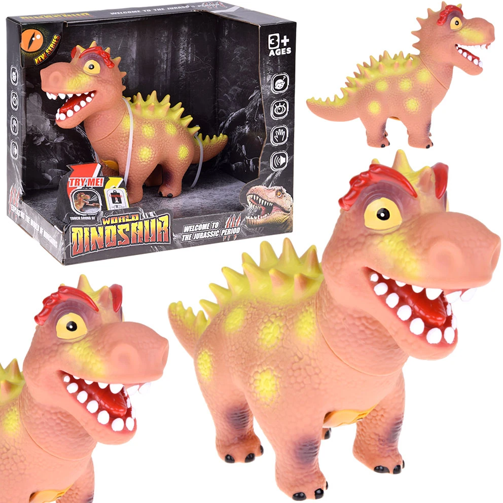 Jokomisiada Interactive rubber dinosaur figurine with roaring sound ZA5725