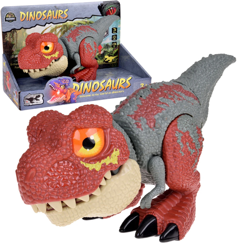 Jokomisiada Judinamas DINOZAURAS Tyrannosaurus Rex Garsas + Šviesa Raudonas ZA5589