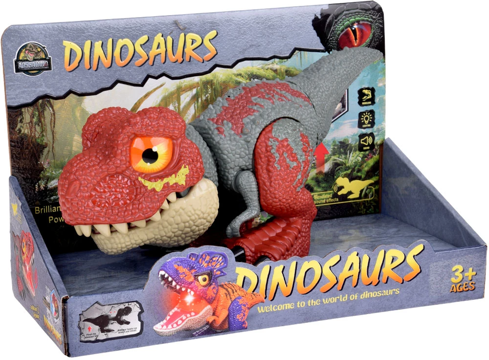 Jokomisiada Judinamas DINOZAURAS Tyrannosaurus Rex Garsas + Šviesa Raudonas ZA5589