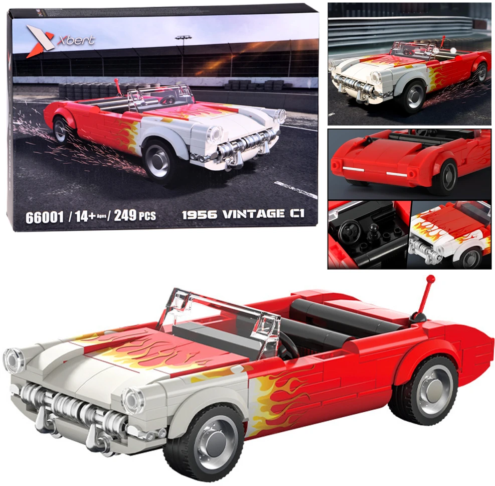 Jokomisiada Konstrukcijos kaladėlės automobilio klasikinis hot rod rodsteris 249ele ZA5817
