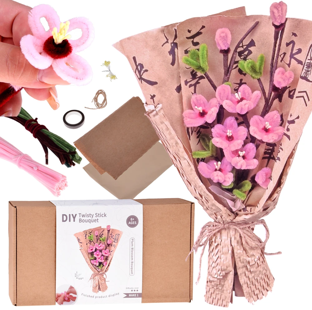 Jokomisiada DIY Creative Kit Make a Fabric Flower Bouquet JAPANESE CHERRY ZA5867