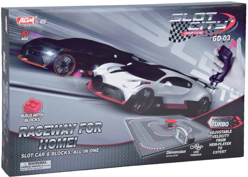 Jokomisiada Bugatti lenktynių trasa su 2 blokais nuotolinio valdymo automobiliais! Labai smagus RC0664