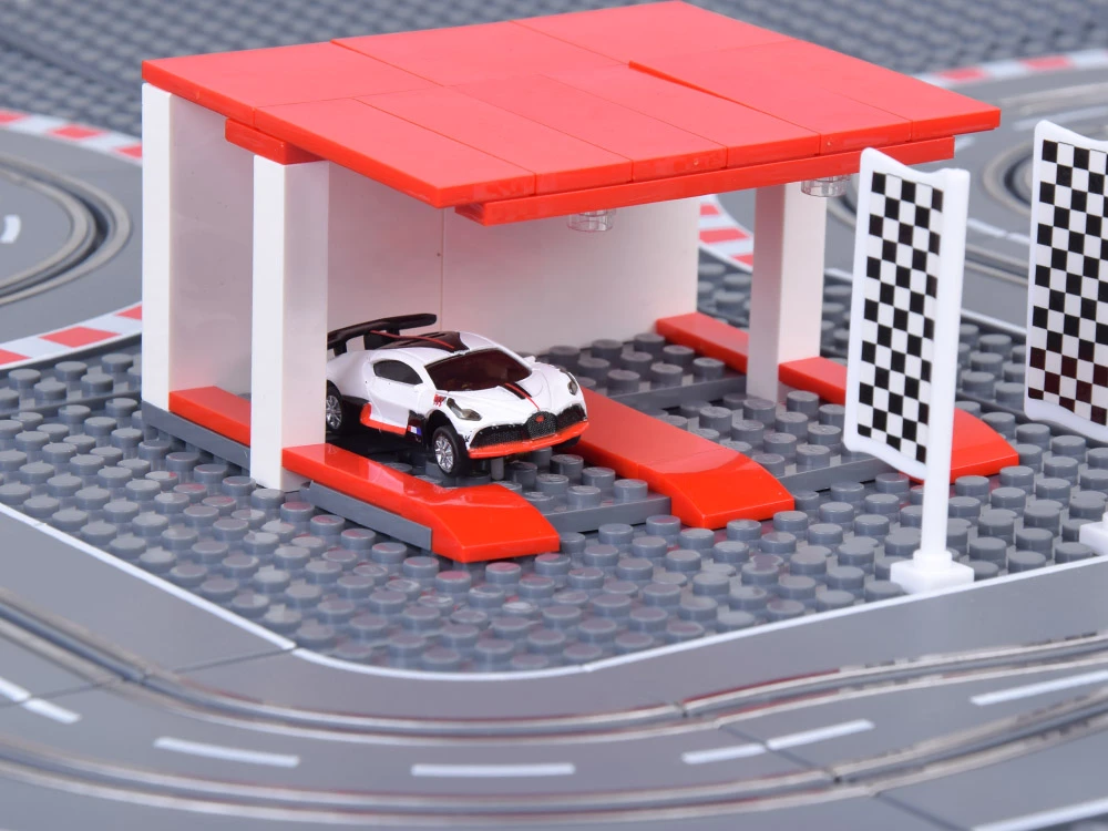 Jokomisiada Bugatti lenktynių trasa su 2 blokais nuotolinio valdymo automobiliais! Labai smagus RC0664