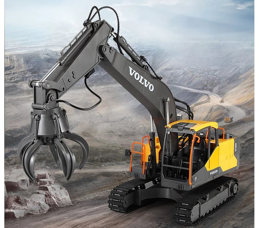 Jokomisiada Licencijuotas VOLVO ekskavatorius 1:16, valdomas nuotoliniu būdu, daug funkcijų RC0668