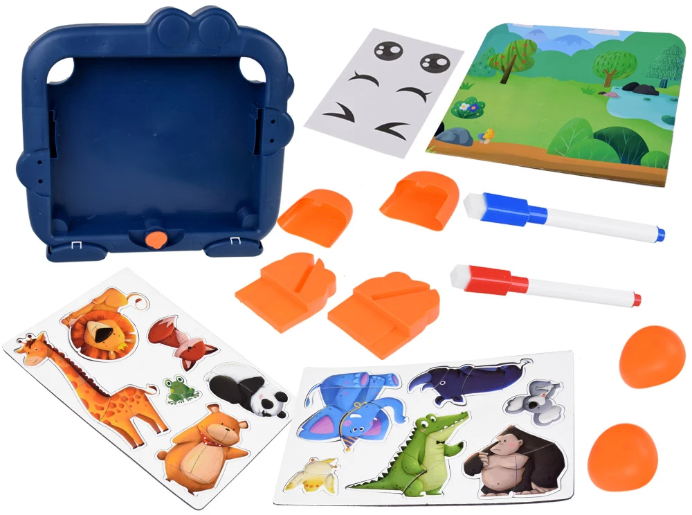Dėlionė Jokomisiada Magnetic board 2in1 magnetic puzzle animal drawing board ZA5157