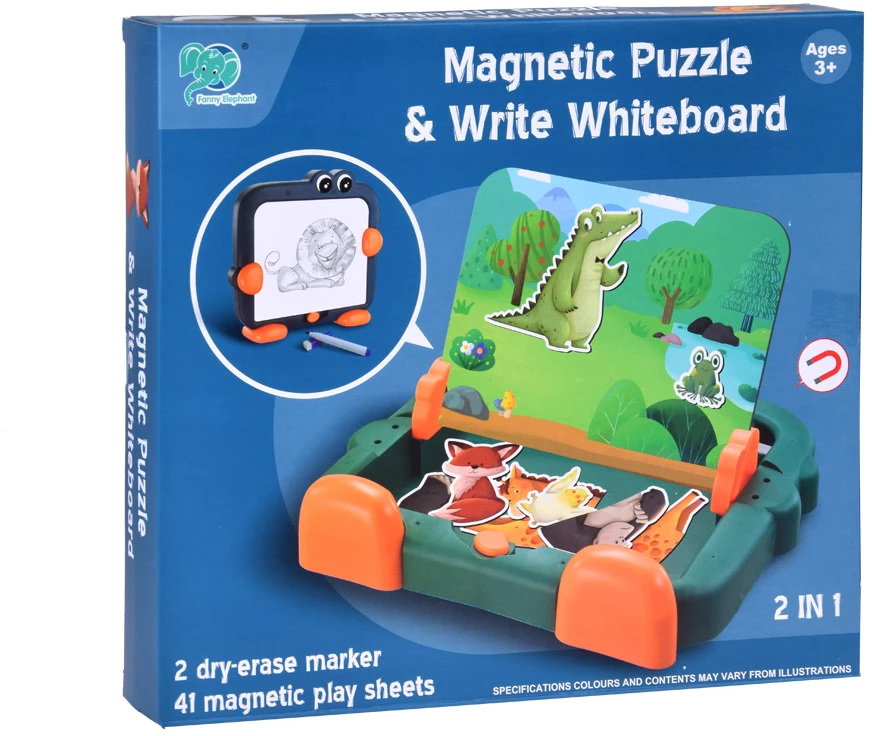 Dėlionė Jokomisiada Magnetic board 2in1 magnetic puzzle animal drawing board ZA5157