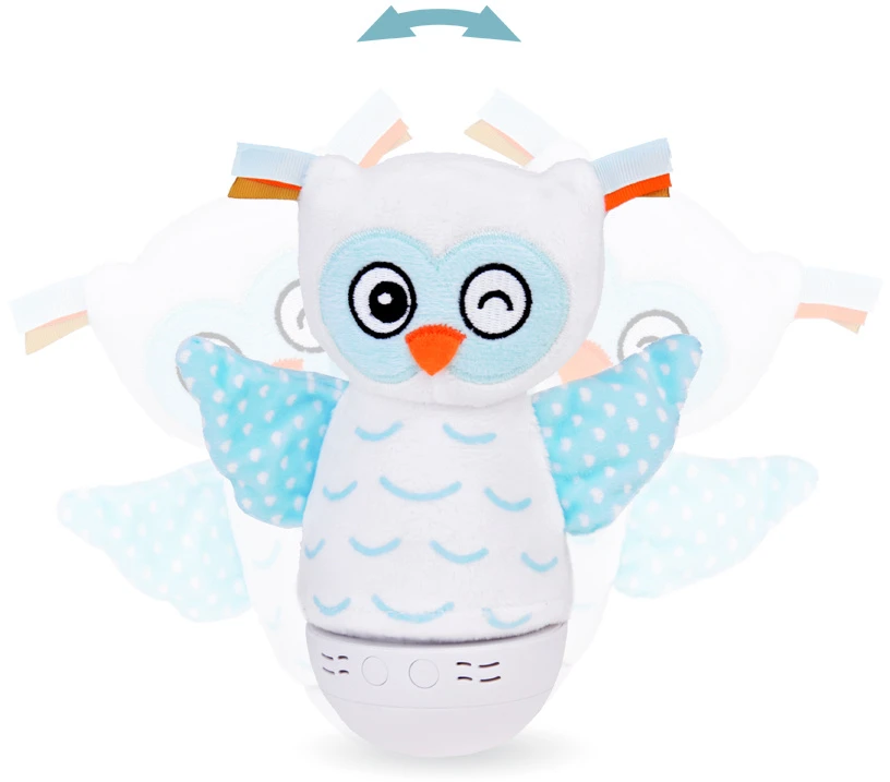 Jokomisiada Naktinė lempa + muzikinė dėžutė 2 viename OWL miego priemonė - spalvą keičianti LED lemputė ZA5190